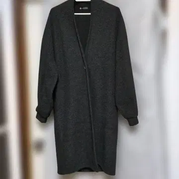 엘베스도 다크 그레이 니트풍 롱 코트 속기모