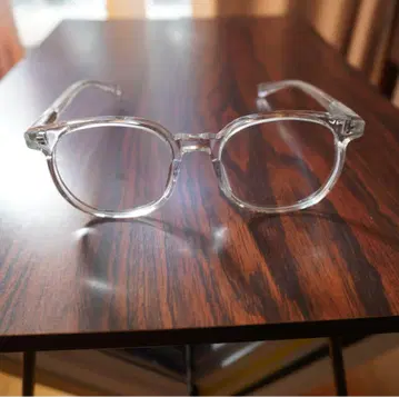 Ayame 클리어 프레임 라운드형 안경 오렌지 렌즈 포함