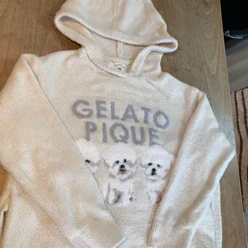 젤라또피케 후드 부착 롱 원피스 파우더