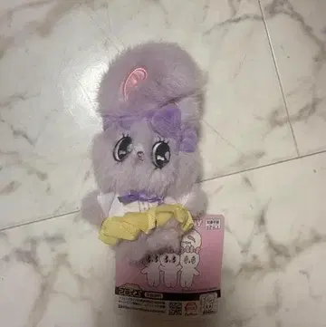 퍼플 봉제 인형 리본 포함