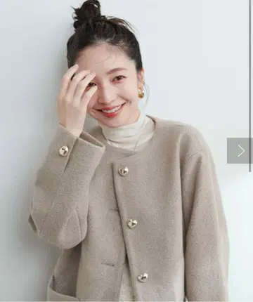 내추럴 꾸뛰르 하트 단추 포근한 소재 코트 자켓