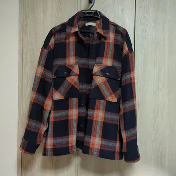 URBANRESEARCH 체크 무늬 자켓 네이비/오렌지