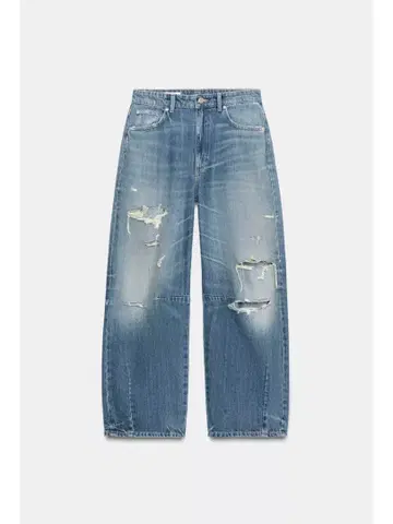 ZARA TRF 배기 벌룬 미드 라이즈 데님 팬츠 32