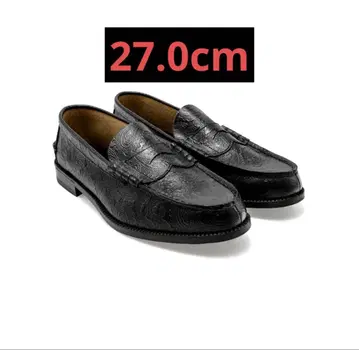 MENS EMBOSSED LOAFERS / BLACK PAISLEY