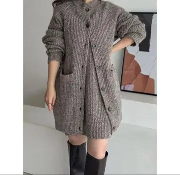 FRAY I.D 프레이 아이디 롱 가디건 & 미니 니트 원피스 세트