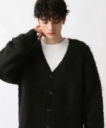 RAGEBLUE 헤어리 기모 니트/루즈 가디건