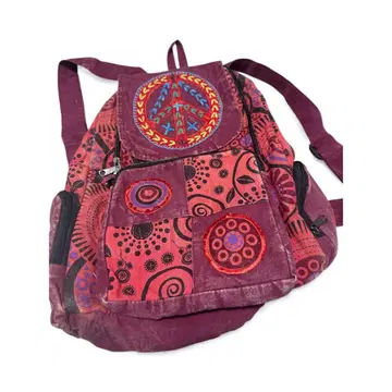 보헤미안 스타일 백팩 적자색