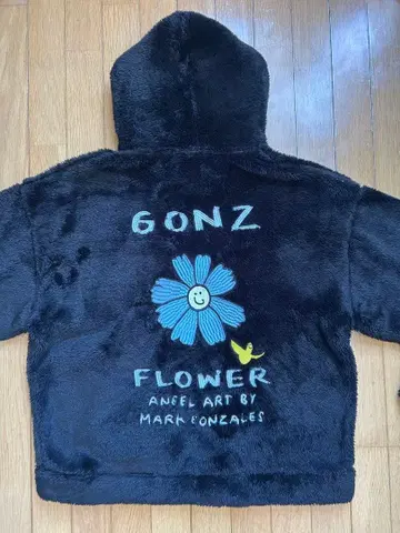 Mark Gonzales 마크곤잘레스 보아 지퍼 후드티 블랙