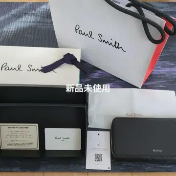[ 미사용 새상품 ] Paul Smith 블랙 장지갑 라운드 지퍼