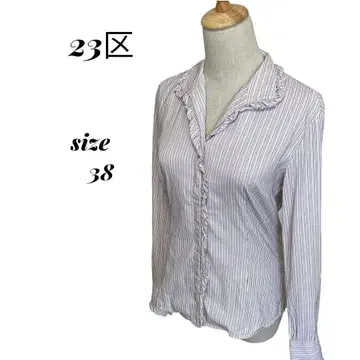 23구 프티 프릴 스트라이프 블라우스 38 긴팔