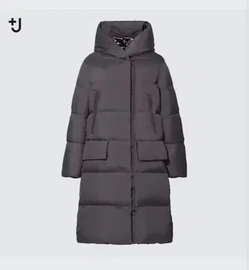 UNIQLO + J 다운 롱 코트 다크 그레이