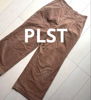 플라스테 PLST 코듀로이 턱 와이드 팬츠 하이웨스트 M 브라운