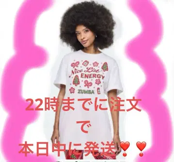 정품 최신작 미사용 새상품 미개봉 ZUMBA 크리스마스 T셔츠 화이트