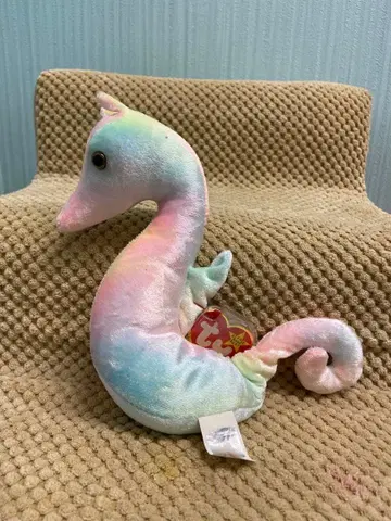 Ty Beanie BabyNeon 봉제 인형 해마 비니 베이비즈
