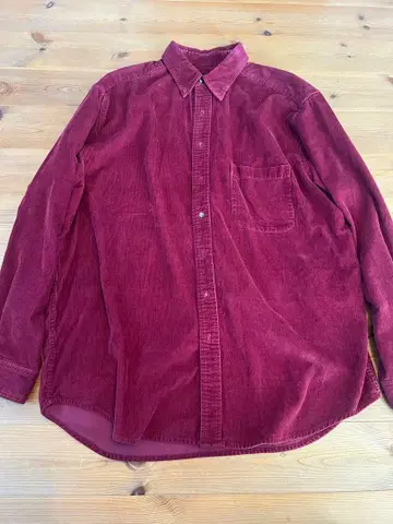 에디 바우어 코듀로이 셔츠 BD 구제 의류 보르도 eddie bauer