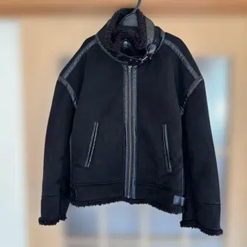 PUBLUX 블랙 무스탕 재킷 보아 재킷