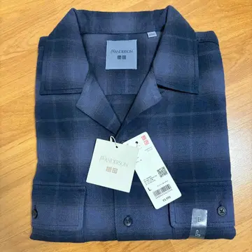 UNIQLO&JWANDERSON 네이비 체크 무늬 긴팔 플란넬 셔츠