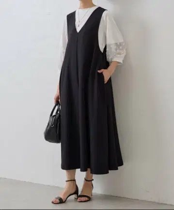 BEARDSLEY*비어즐리 오버롤 스커트 블랙 0 사이즈