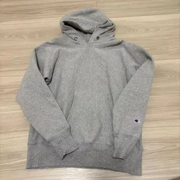 Champion Reverse Weave 빨간색 택 후드티 L 그레이