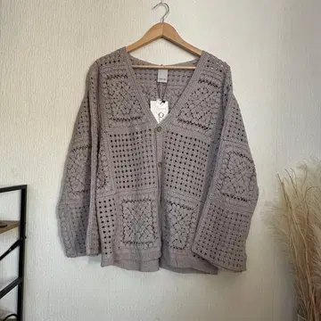 [ 미사용 새상품 ] Casper John 시스루 니트 가디건