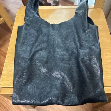 BAGGU 블랙 가죽 토트백
