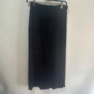 로리즈팜 샤이니 벨로아 타이트 스커트 블랙