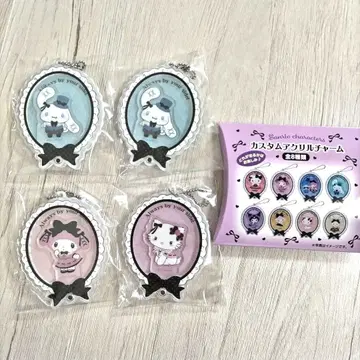 [ 미사용 새상품 ] 산리오 커스텀 아크릴 참 블랙 리본 4개 익명 배송