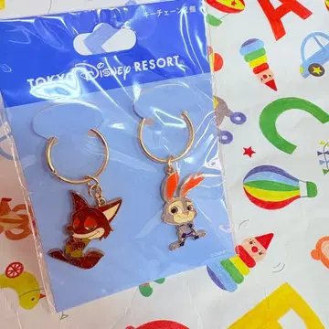 주토피아 주디 닉 페어 키체인