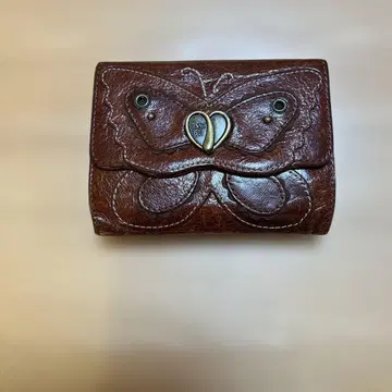 브라운 가죽 3단 폴더형 지갑