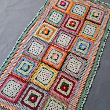 (150) 컬러풀한 손뜨개질 스톨 그래니 스퀘어