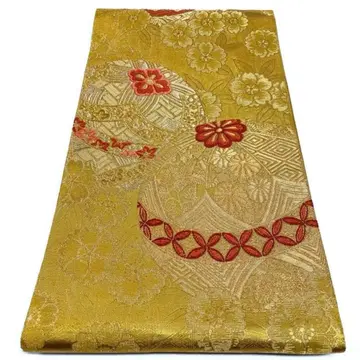 새상품급 후쿠로 오비, 손북과 벚꽃, 골드 컬러가 아름다운