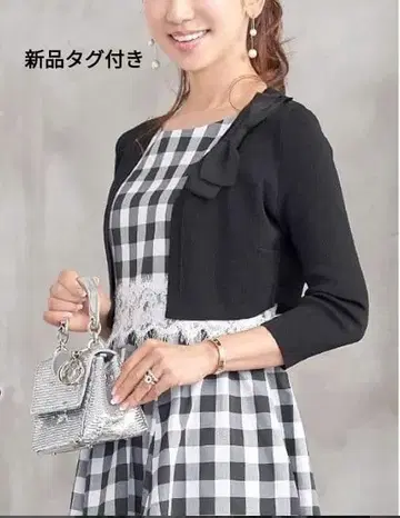 Prima Scherrer 그로그랭 리본 포함 니트 볼레로 가디건