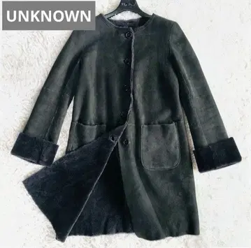 새상품급 무스탕 블랙 코트 양가죽 BEAMS 정가 23만 엔 언노운