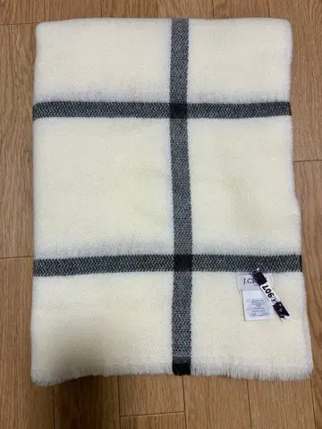 J.CREW 체크 무늬 대형 스톨 아이보리/그레이