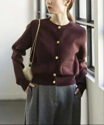 노블 니트 볼레로 기장 가디건