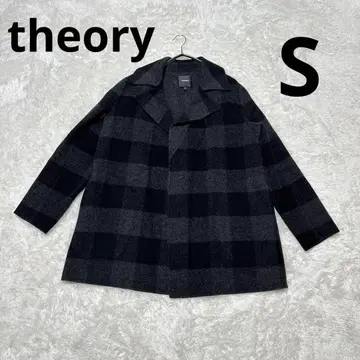 새상품급 theory 띠어리 코트 체크 OVERLAY S