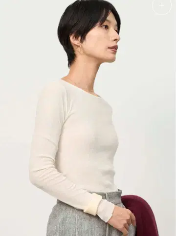 미사용 새상품 SOEJU 소 캐시미어 혼방 2WAY 티셔츠 화이트