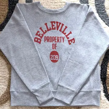 챔피온 리버스 위브 빨간색 택 L 사이즈 4단 프린트 염료 침투