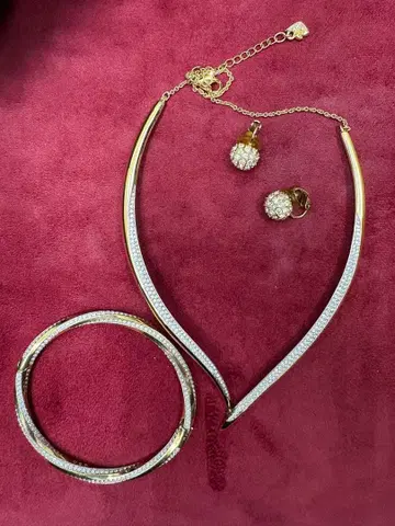 OS-76 SWAROVSKI 골드 크리스탈 장식 3세트