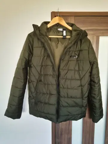 PUMA 후드 부착 다운 자켓 L 올리브