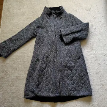 pas de calais 그레이 퀼팅 코트 36