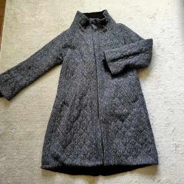 pas de calais 그레이 퀼팅 코트 36