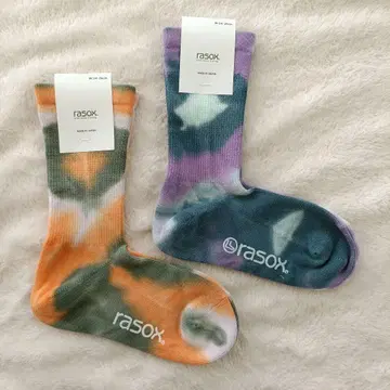미사용 새상품 rasox 타이다이 패턴 삭스 M: 24-26cm