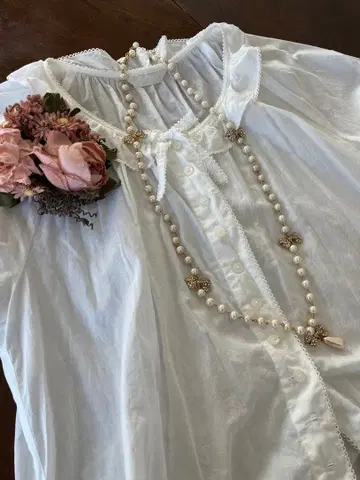 PINK HOUSE 면 블라우스