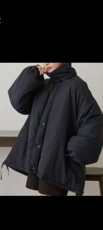 vannie u 충전솜 톤 미들 코트 블랙