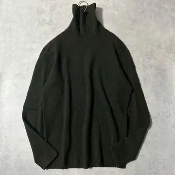 자노네 터틀넥 니트 울 이탈리아제 다크 그린 52 XL