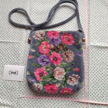 FEILER 꽃무늬 숄더백 그레이