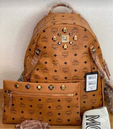 MCM 스터드 장식 백팩 & 파우치 세트