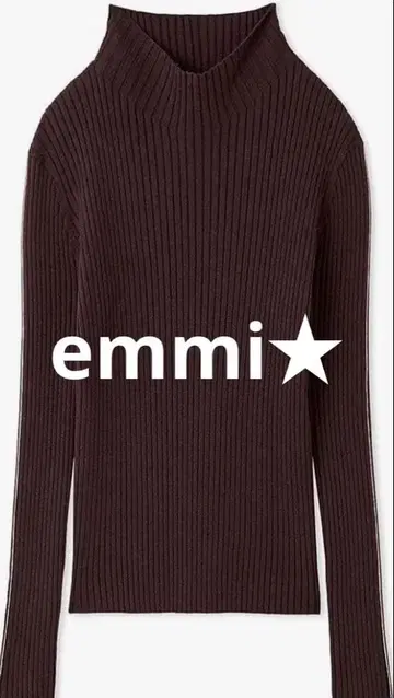 emmi 리브 터틀넥 니트 브라운 에미