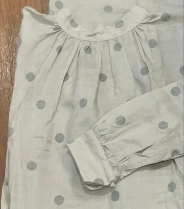 물방울 패턴 린넨 원피스 베이지